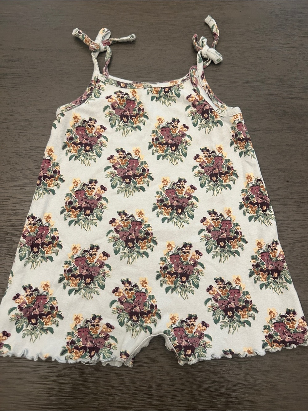 kate quinn Cream Floral Tie-Shoulder One-Piece